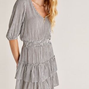 Z Supply STELLA Black and White Striped Midi Dress